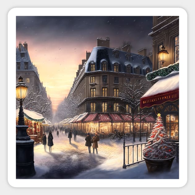 Christmas in town square VII Sticker by RoseAesthetic